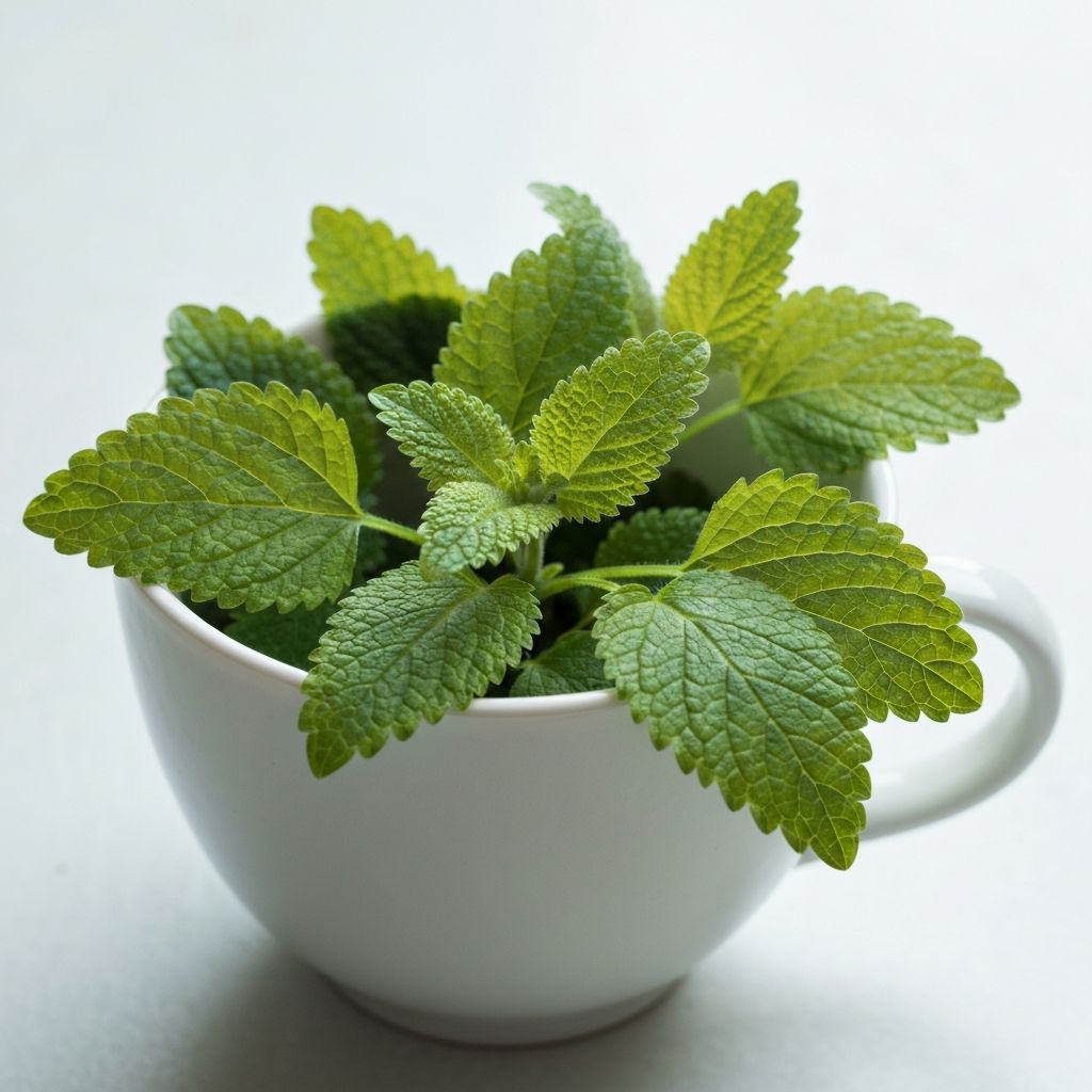 Frische Melisse in einer Tasse